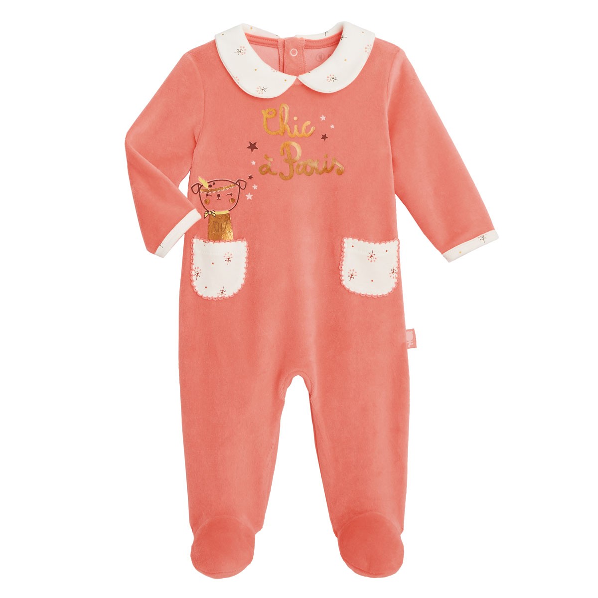 Pyjama bébé velours Chic à Paris Pyjama bébé velours Chic à Paris