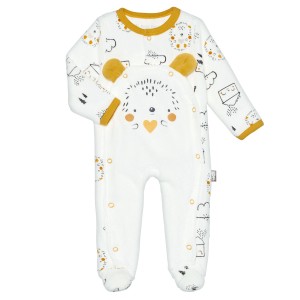 Petit Béguin Taille 62cm 3 Mois Pyjama bébé en Velours Contenant du Coton Bio Galaxie 