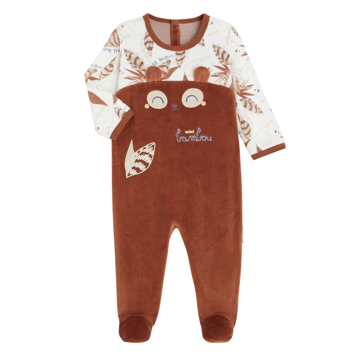 Pyjama bébé en velours contenant du coton bio Monbassa