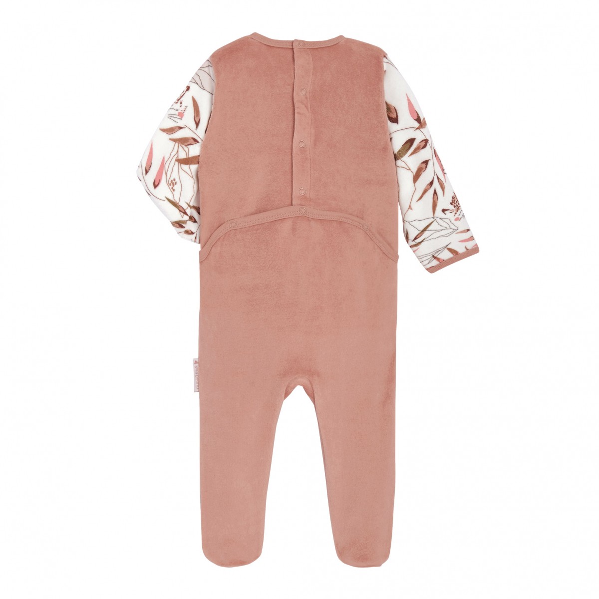 Pyjama bébé en velours contenant du coton bio Polène dos