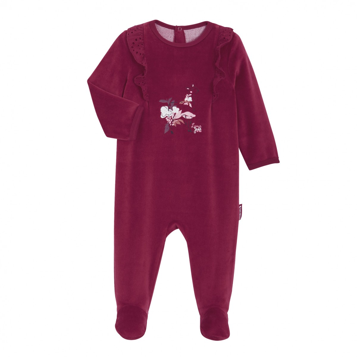 Pyjama bébé velours contenant du coton bio Himalaya