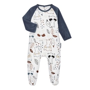 Pyjama bébé en velours contenant du coton bio Wildcamper