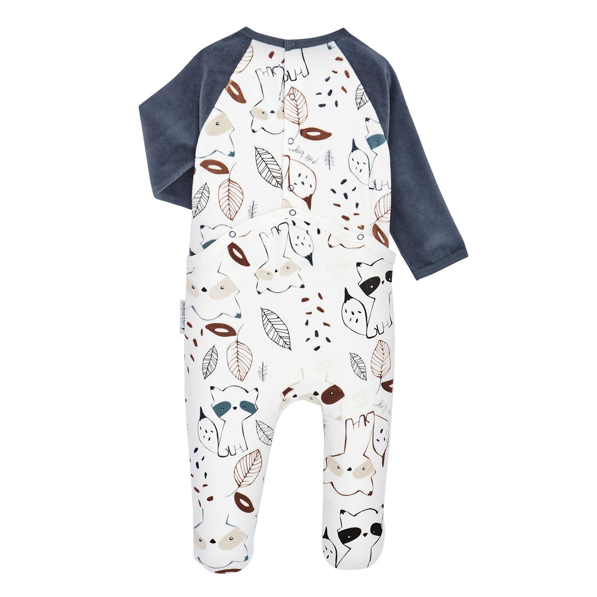 Pyjama bébé en velours contenant du coton bio Wildcamper dos