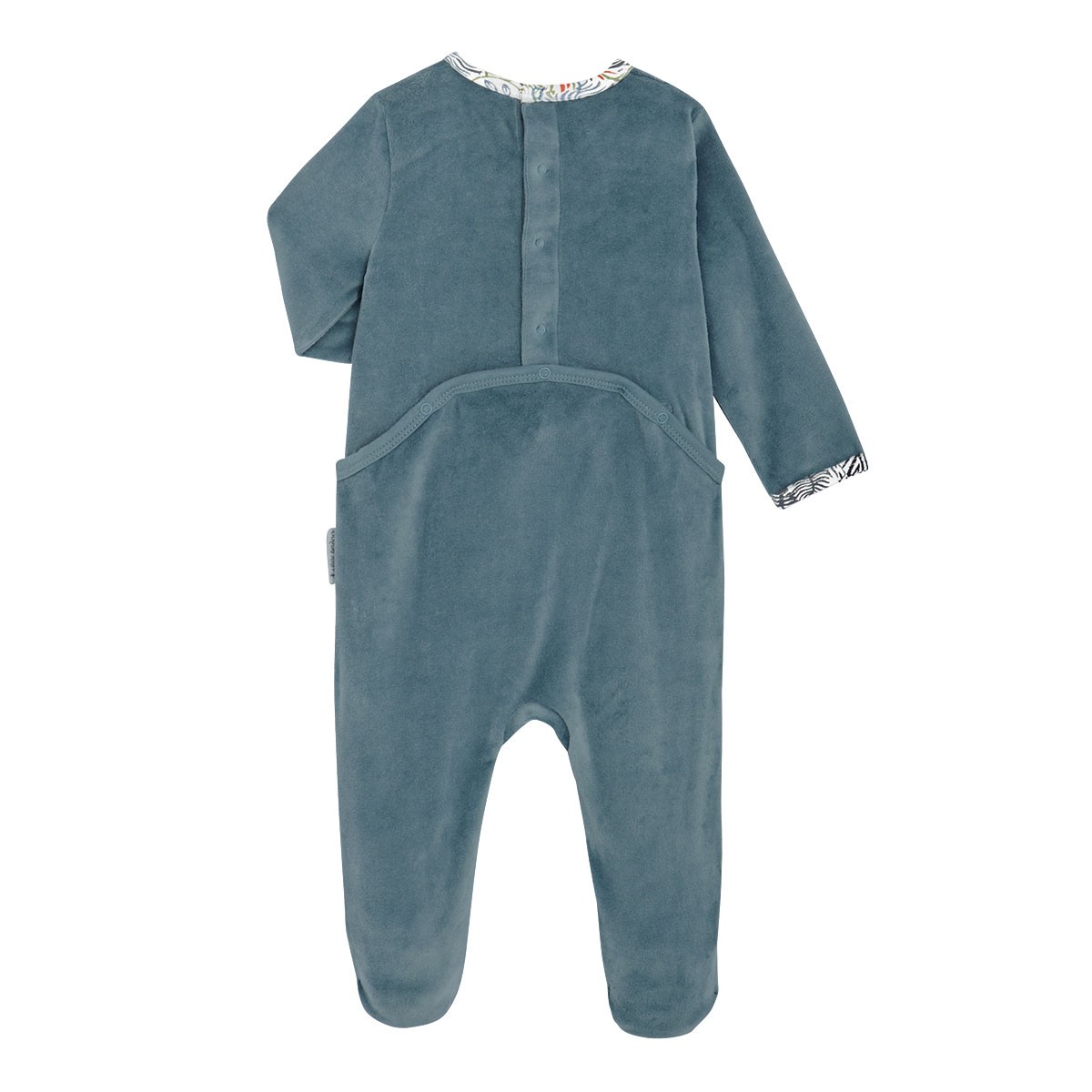 Pyjama bébé en velours contenant du coton bio Lotus dos