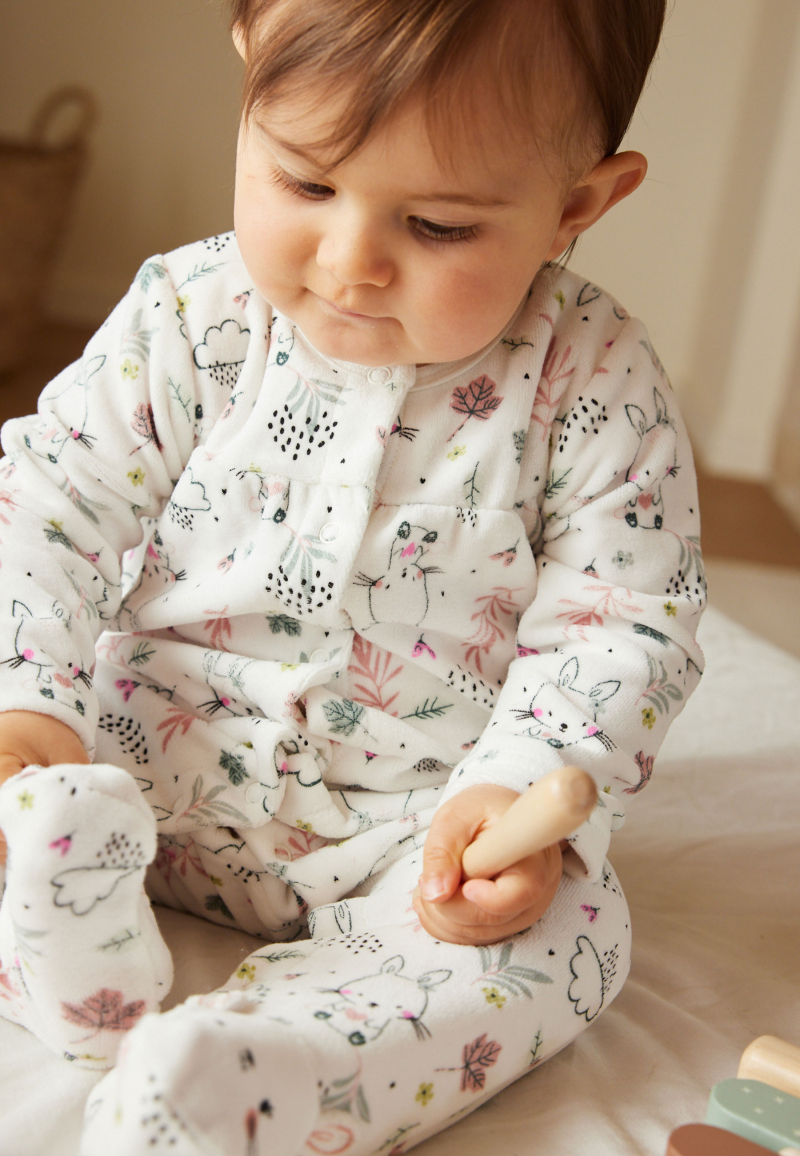 Pyjama bébé fille en velours Happy Bunny