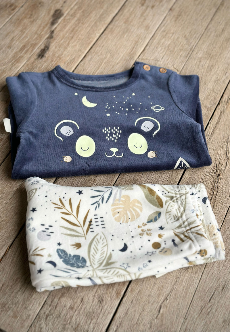 Pyjama bébé 2 pièces en velours Tropic Moon