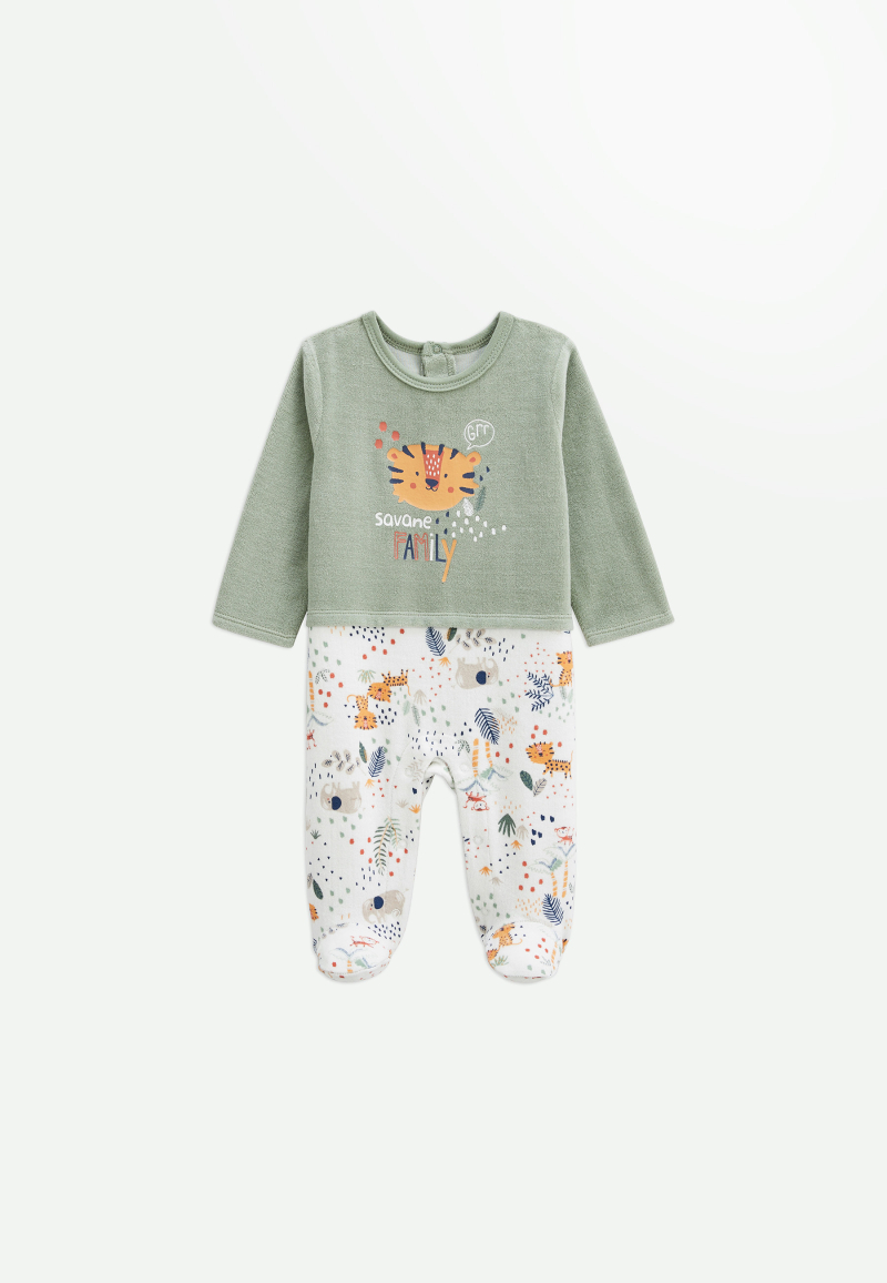 Pyjama bébé en velours Savane Family