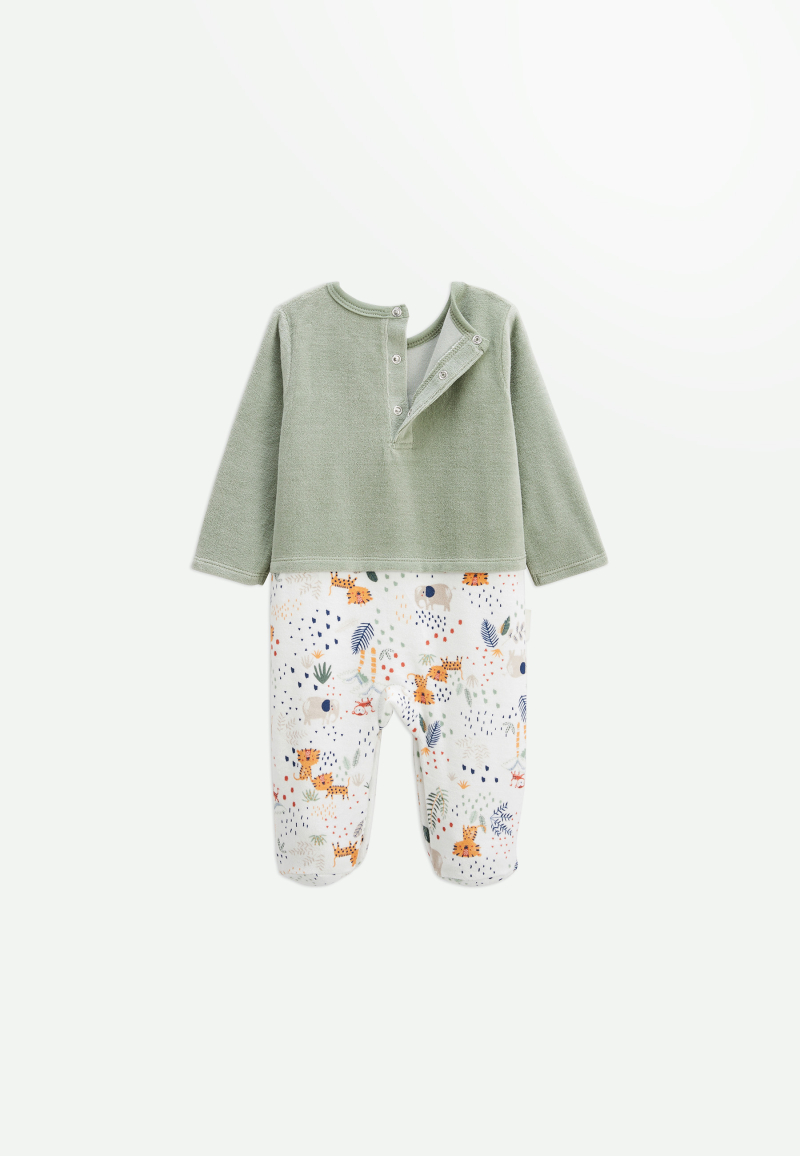 Pyjama bébé en velours Savane Family ouverture