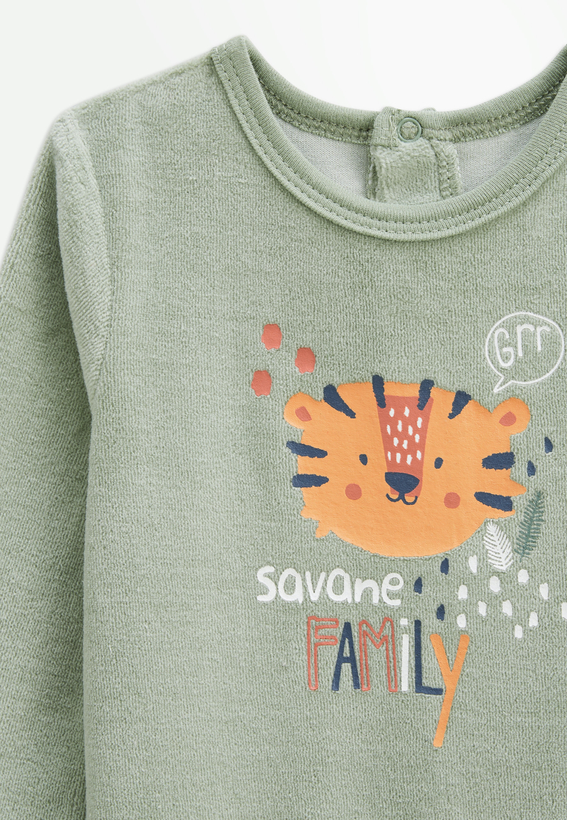 Pyjama bébé en velours Savane Family zoom