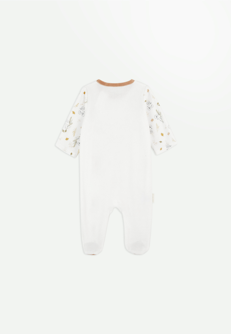 Pyjama une-pièce mauve à manches courtes en ratine, bébé - Souris Mini –  Souris Mini