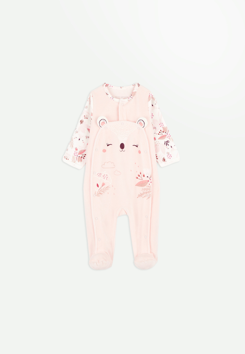 Pyjama bébé en velours ouverture pont Alysse