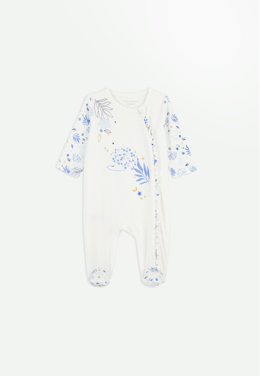 Pyjama bébé en velours ouverture zippée Luna