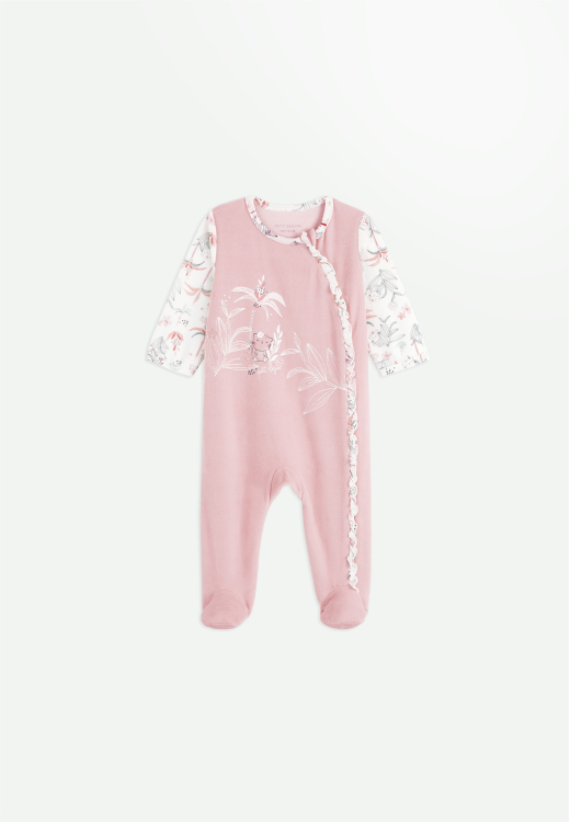 Pyjama bébé en velours ouverture zippée Bahia