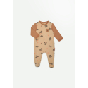 Pyjama bébé en molleton contenant du coton bio marron Bogota