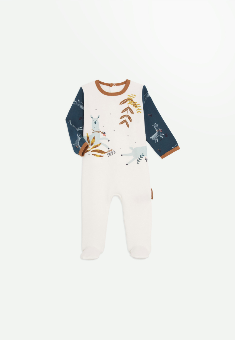 Pyjama bébé en molleton contenant du coton bio Ohana
