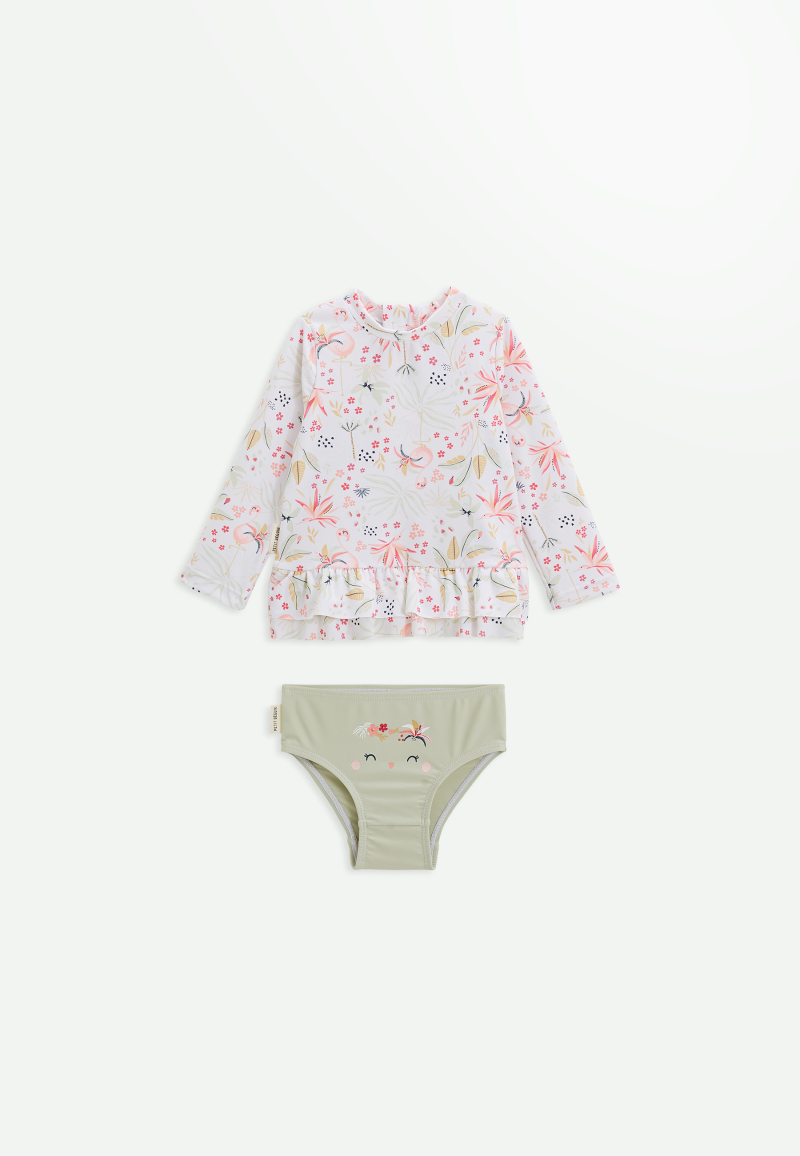 Maillot de bain bébé 2 pièces t-shirt de protection UV & culotte Paradise
