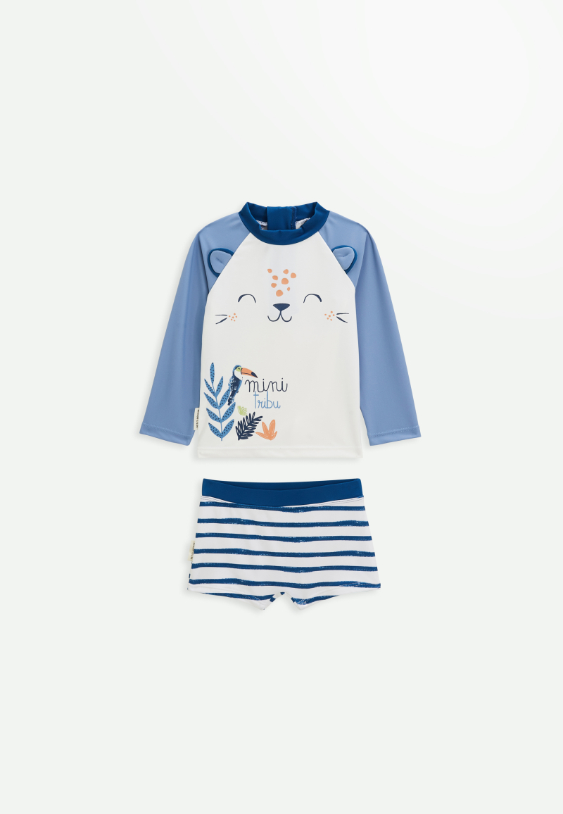 Maillot de bain bébé 2 pièces t-shirt de protection UV & boxer Saint Malo