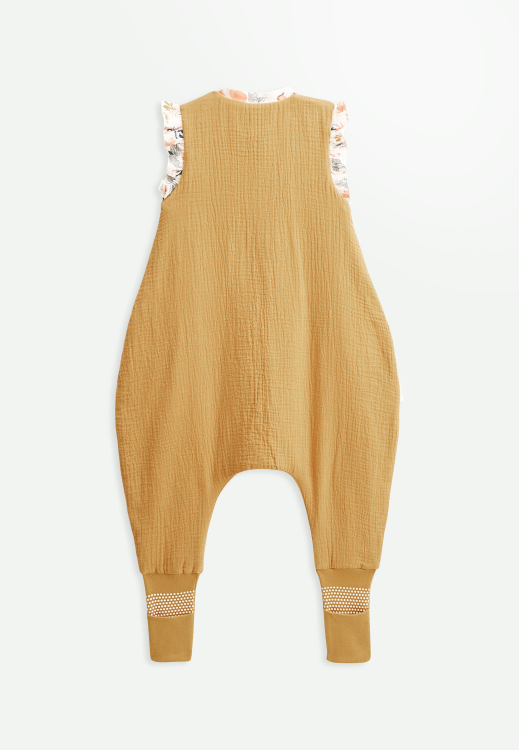 Turbulette d'été en gaze de coton avec pieds retroussables Flamingo