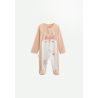 Pyjama bébé en coton nid d'abeille ouverture pont Miss Plume Pyjama bébé en coton nid d'abeille ouverture pont Miss Plume