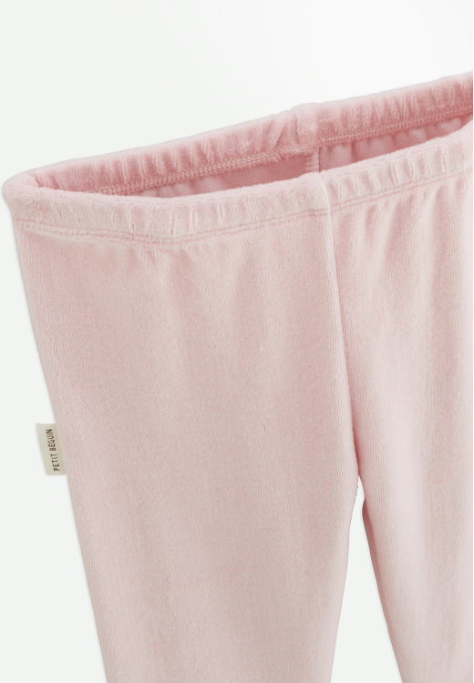 Pyjama bébé 2 pièces en velours écru Louisa