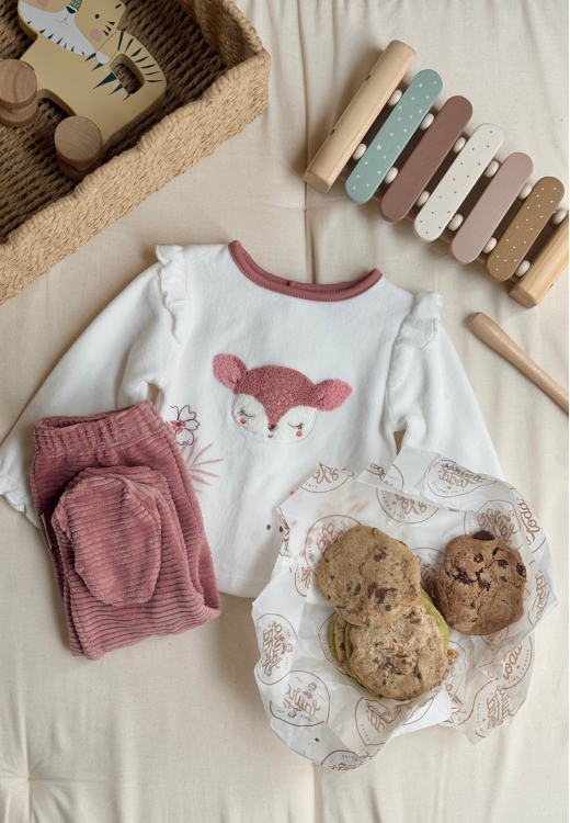 Ensemble bébé sweat et pantalon en velours Oona