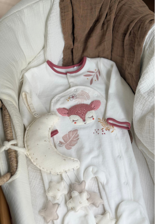 Pyjama bébé en velours ouverture pont Oona