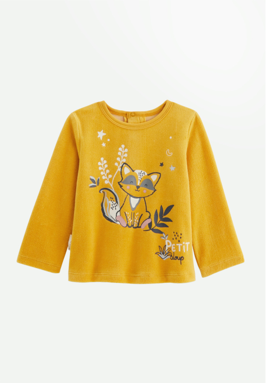 Pyjama bébé 2 pièces en velours Petit Loup