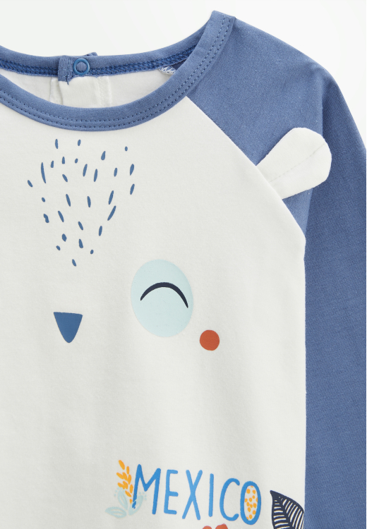 Pyjama bébé 2 pièces à pieds retroussables Mexico