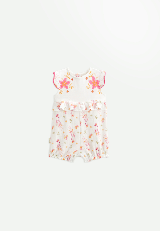 Barboteuse bébé en gaze de coton Fiesta