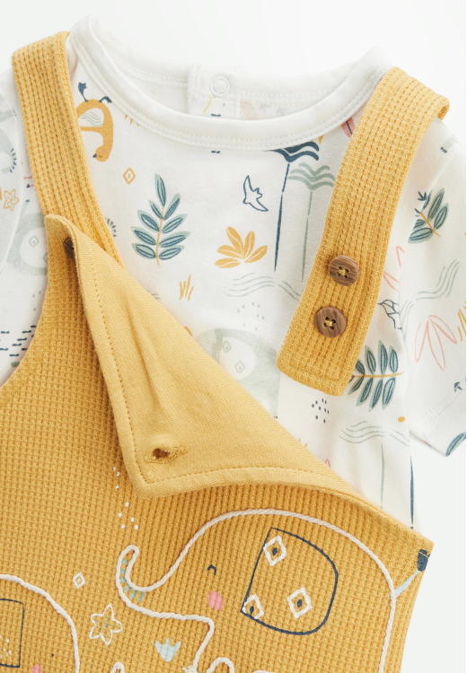 Ensemble salopette bébé et t-shirt Hawaiki