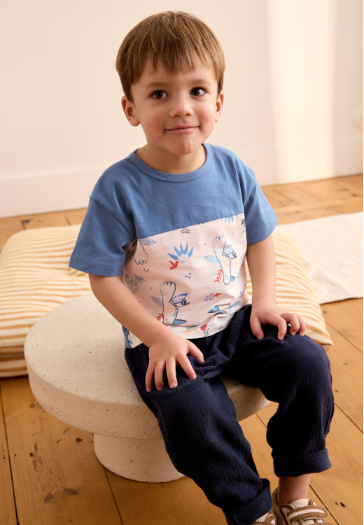 Ensemble enfant t-shirt et pantalon en gaze de coton Mexico