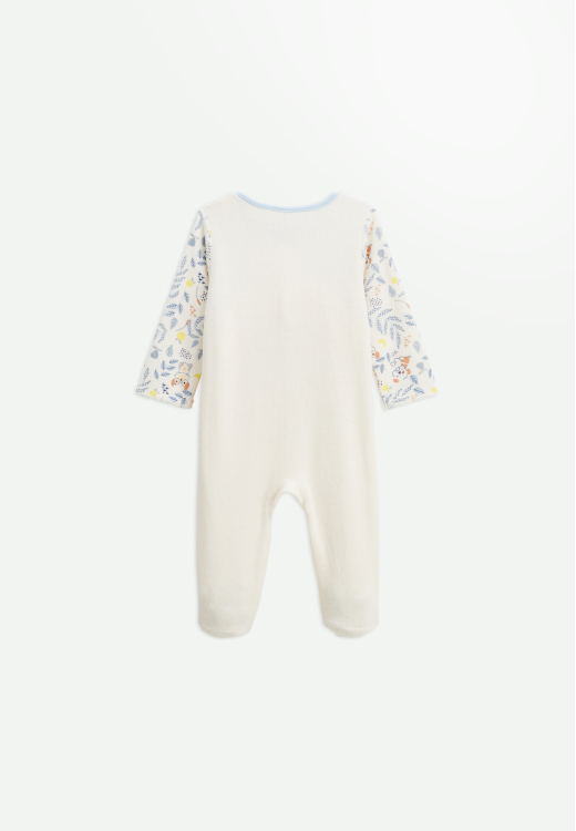 Pyjama bébé en velours ouverture pont Zeste d'amour