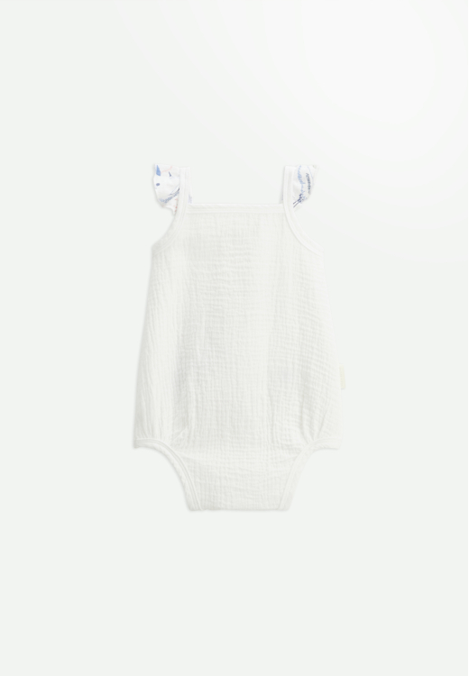 Lot de 2 bodies bébé à bretelles en gaze de coton Tiana