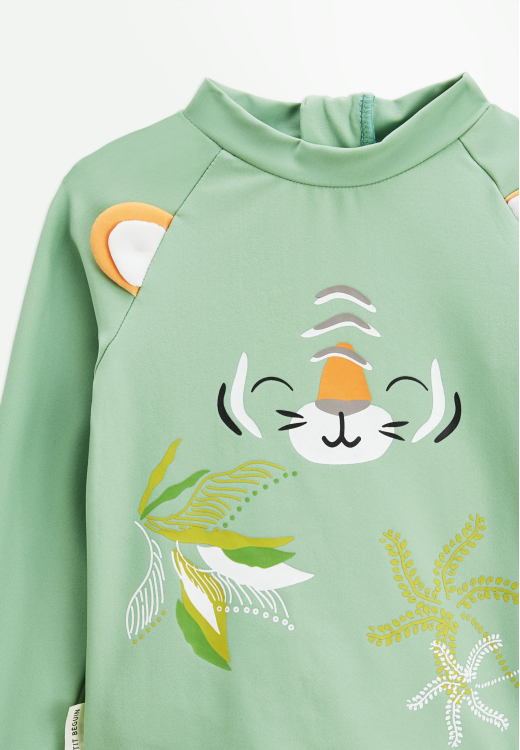 Maillot de bain bébé 2 pièces t-shirt de protection UV & boxer avec chapeau Kanha