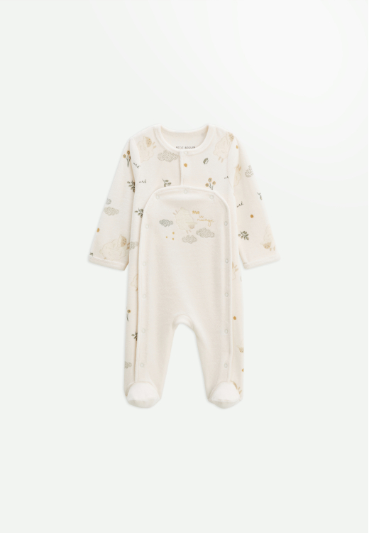 Kit naissance 3 pièces pyjama, body et doudou bébé Câlins