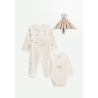 Kit naissance 3 pièces pyjama, body et doudou bébé Câlins