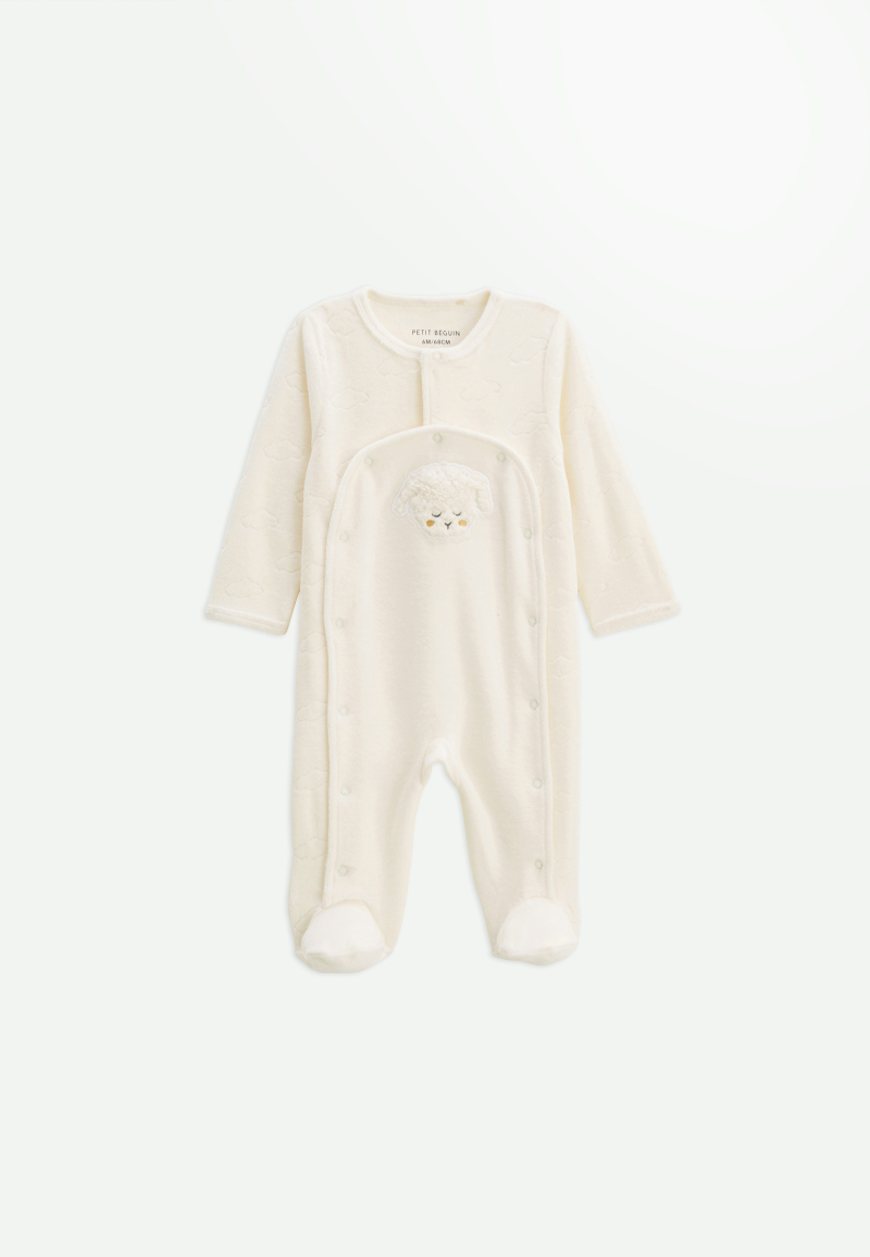 Pyjama bébé en velours ouverture pont Câlins