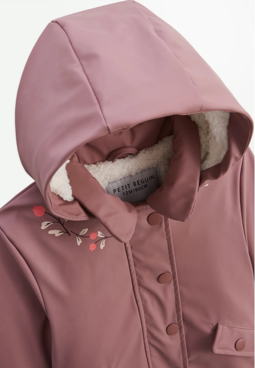 Manteau enfant imperméable doublé sherpa Sora