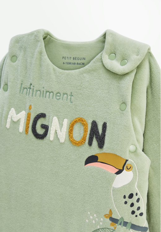 Gigoteuse d'hiver en velours avec manches amovibles Boavista