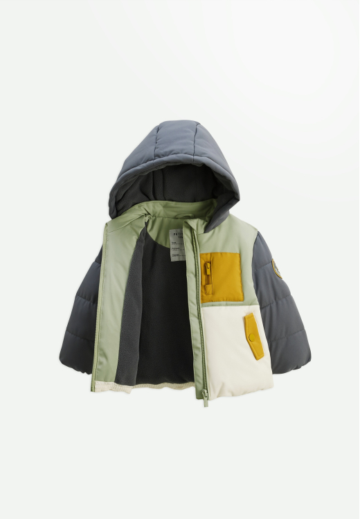 Doudoune enfant imperméable doublé polaire avec capuche Boavista