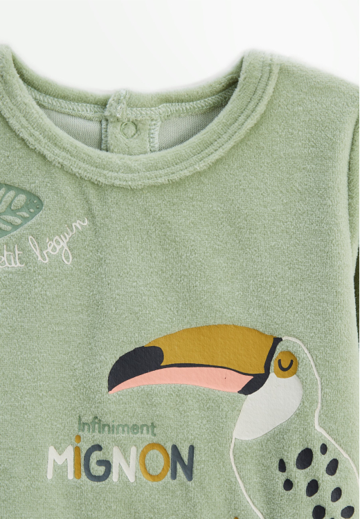 Pyjama enfant 2 pièces en velours avec pieds retroussables Boavista