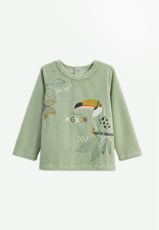 Pyjama enfant 2 pièces en velours avec pieds retroussables Boavista