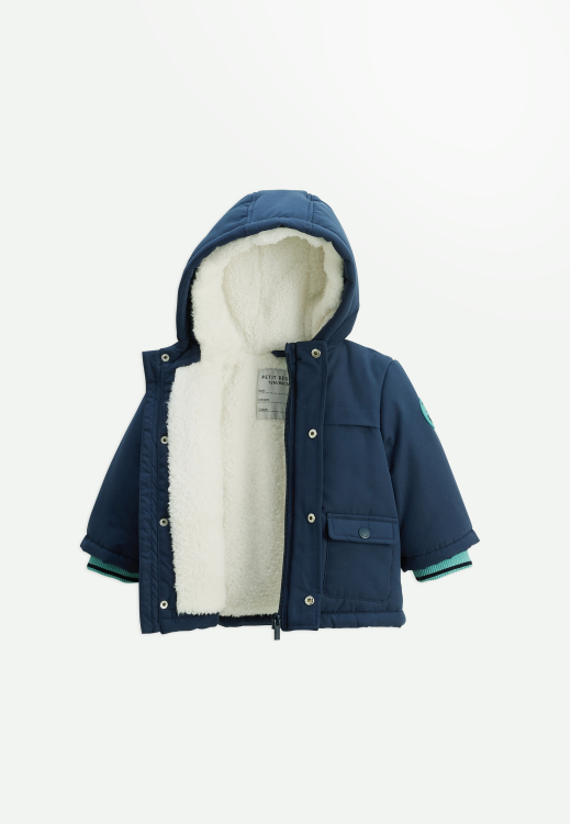 Manteau enfant imperméable doublé sherpa avec capuche Oscar