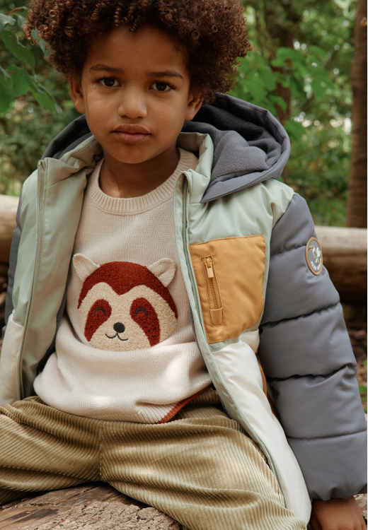 Doudoune enfant imperméable doublé polaire avec capuche Boavista
