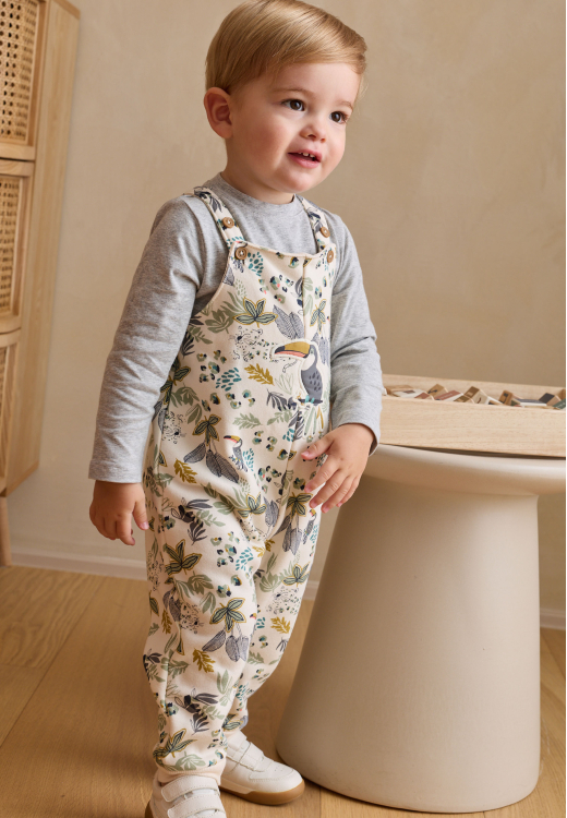 Ensemble salopette bébé en molleton et t-shirt Boavista