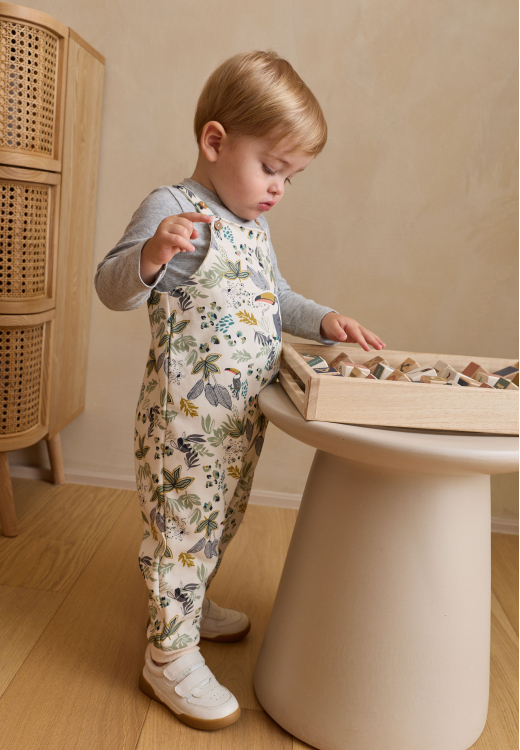 Ensemble salopette bébé en molleton et t-shirt Boavista