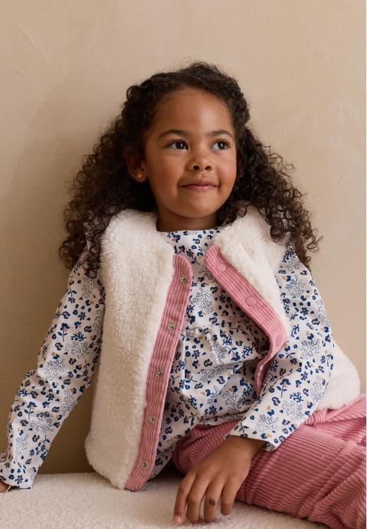 Gilet enfant réversible en sherpa Céleste
