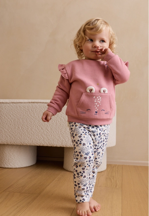 Ensemble enfant sweat et legging en molleton Céleste