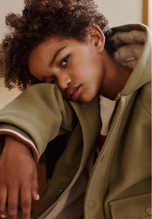 Manteau enfant doublé sherpa avec capuche Gustin