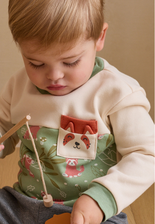 Ensemble enfant sweat et pantalon en molleton Gustin